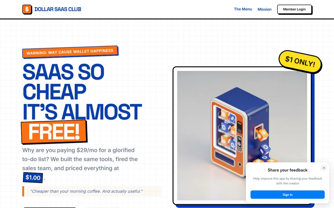 Dollar SaaS Club screenshot